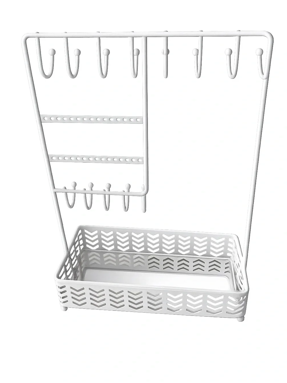 White Multi-Use Jewelry and Accessory Organizer Stand